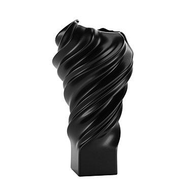 Rose Squall Matt Black Vase 3D model image 1 