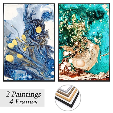 Wall Art Set with Frame Options 3D model image 1 