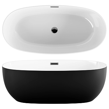 Black Acrylic Vincea Bathtub 3D model image 1 