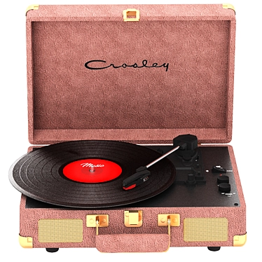 Vintage-Inspired Crosley Record Player 3D model image 1 