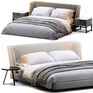 Sleek Modern Creed Bed 3D model image 1 