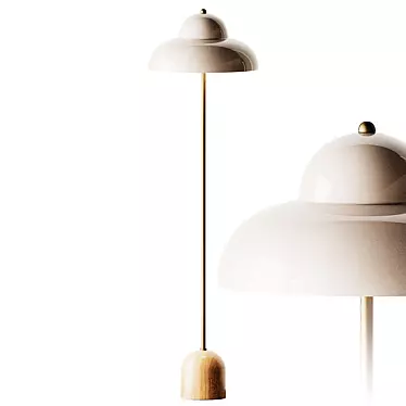 Pink Wood Metal Floor Lamp 3D model image 1 