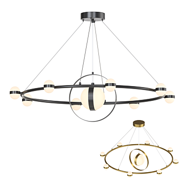 Elegant LED Ring Chandelier Protest 3D model image 1 