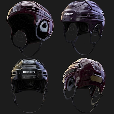 Enhanced 2016 Hockey Helmet 3D model image 1 