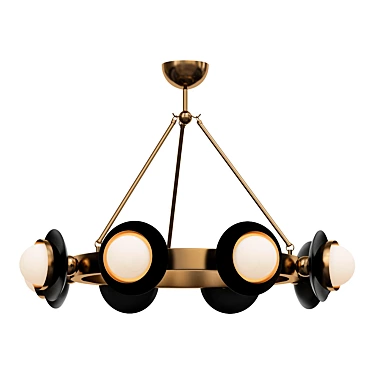 Elegant Bronze Murano Glass Chandelier 3D model image 1 