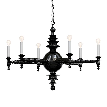 Elegant Spool Chandelier Design 3D model image 1 