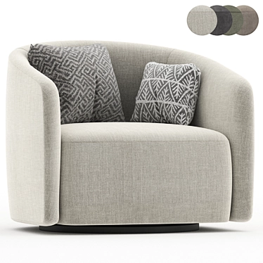Sleek Swivel Armchair Design 3D model image 1 