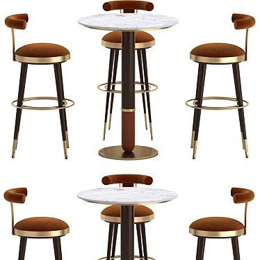 Modern Bar Set Furniture Design 3D model image 1 