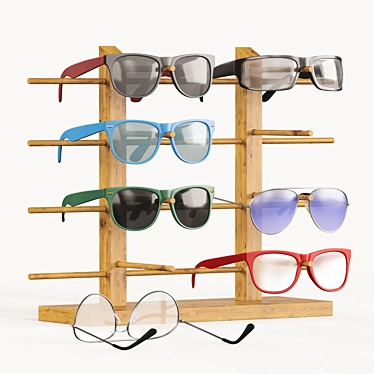 Sleek Sunglasses Stand with Shades 3D model image 1 