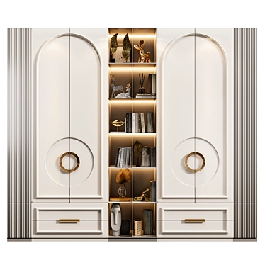 Elegant Neoclassical Wardrobe 13 3D model image 1 