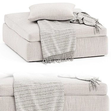 Modern Comfort Hackney Lounge Ottoman 3D model image 1 