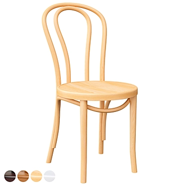 Modern Beech Wood Side Chair 3D model image 1 