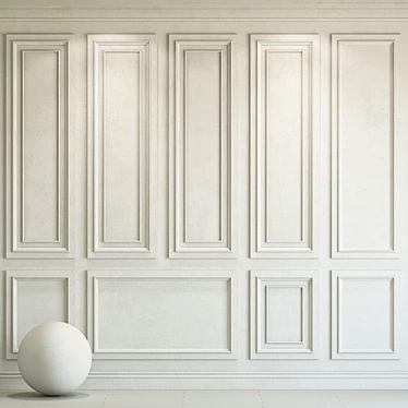 Eider White Decorative Plaster Molding 3D model image 1 