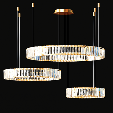 Elegant Roma Crystal Ring Chandelier 3D model image 1 