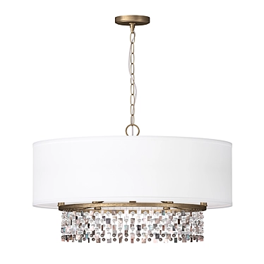 Riviera Charm Chandelier - 6-Light Pearl & Crystal Draped 3D model image 1 