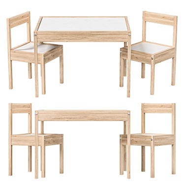 IKEA LATT Kids Table Set 3D model image 1 