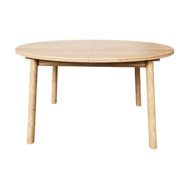 Nordic Round Dining Table Extendable 3D model image 1 