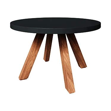 Round Trondheim Cement Dining Table 3D model image 1 