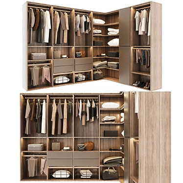 Modern Style Modular Wardrobe 3D model image 1 