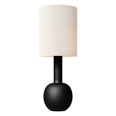 Sleek Black Ecru Table Lamp 3D model image 1 