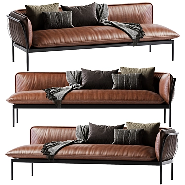 Sleek Modern Trace Sofa 3D model image 1 