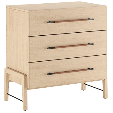 Rosedale Magnolia Dresser, 3 Drawers 3D model image 1 