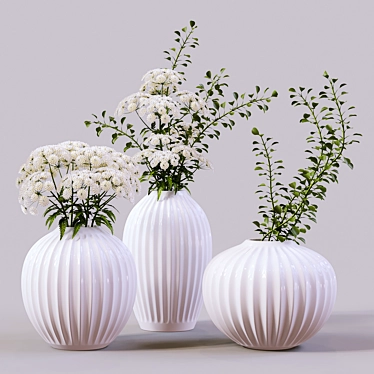 Modern Ceramic Indoor Plants Set 3D model image 1 