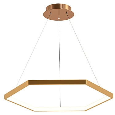 Sleek Hexagon Pendant Light 3D model image 1 