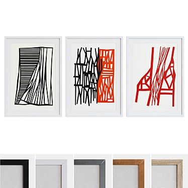 Modern Abstract Picture Frame Set 3D model image 1 