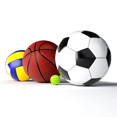 Multi-Sport Ball Set, 5-in-1 3D model image 1 