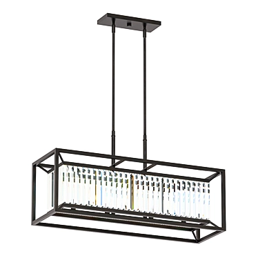 Elegant Vintage Bronze Linear Chandelier 3D model image 1 