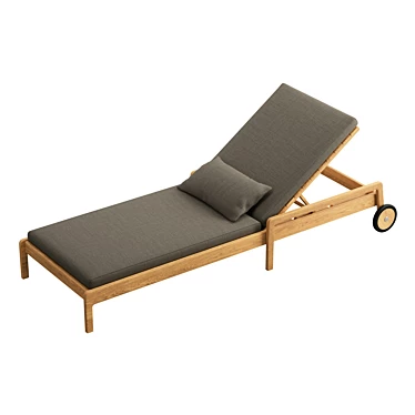 Tahitian Resort Style Teak Lounger 3D model image 1 