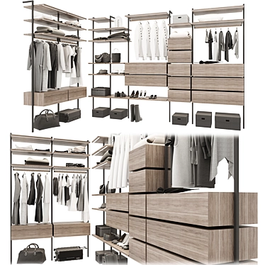 Modern Modular Wardrobe Composition 3D model image 1 