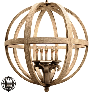 Classic Wooden Globe Chandelier