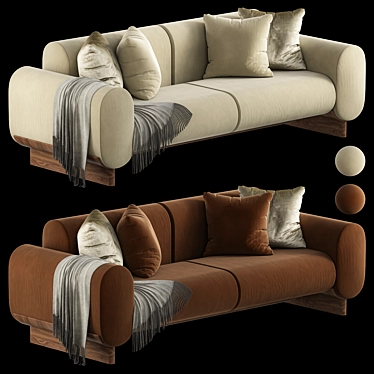 Luxury Modern Leigh Sofa Model 3D model image 1 