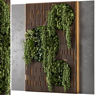 Wooden Base Vertical Garden Set 3D model image 1 