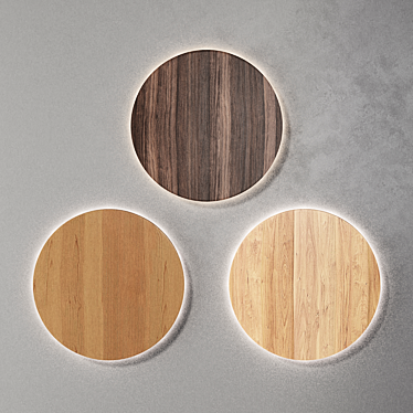 Rustic Wooden Wall Lights Set 3D model image 1 