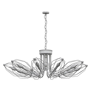 Industrial Bud Chandelier Unique Style 3D model image 1 