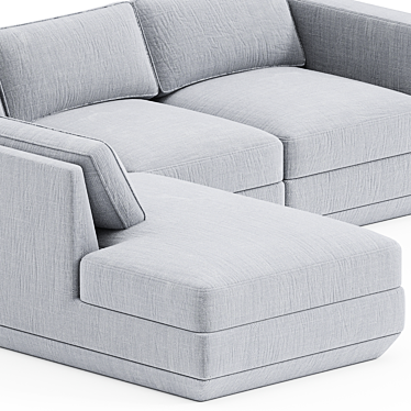 Modular Lounge Sectional: Left-Facing Configuration 3D model image 1 