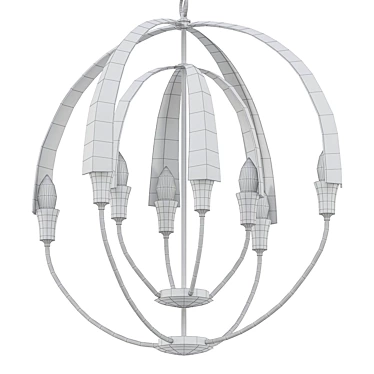 Elegant Double Cirque Chandelier 3D model image 1 