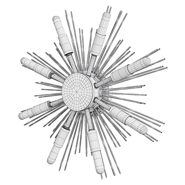 Sunburst Antique Brass Sconce & Mount 3D model image 1 