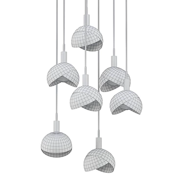 Modern Half Closed Pendant Light 3D model image 1 