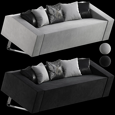 Elegant Obelisk Upholstered Sofa 3D model image 1 