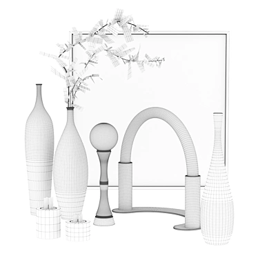 Elegant Decor Set by IWATA 3D model image 1 