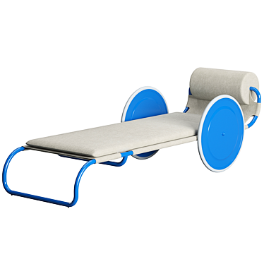 Retro Steel Sun Lounger, 1964 3D model image 1 