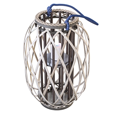 Gray Willow Glass Lantern 3D model image 1 