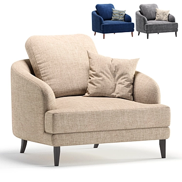 Modern Armchair MASCOT Trio Collection 3D model image 1 