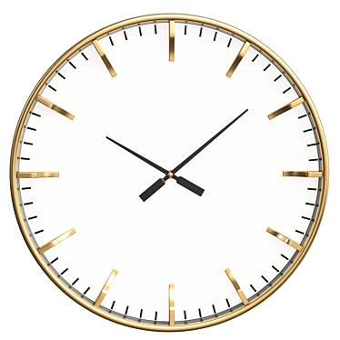 Elegant Gilded Wall Clock 3D model image 1 