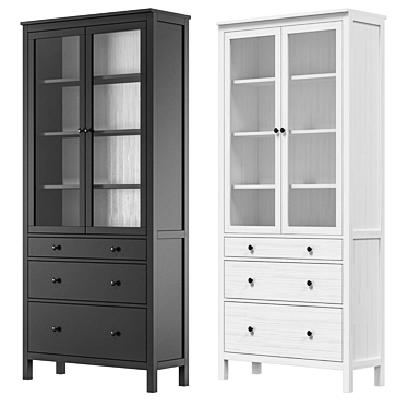 IKEA HEMNES Glass Door Cabinet 3D model image 1 