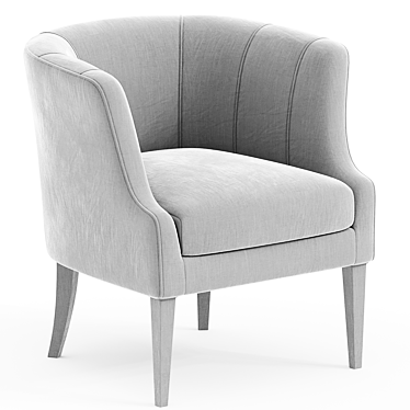 Velvet Turin Chair: Elegant Comfort 3D model image 1 